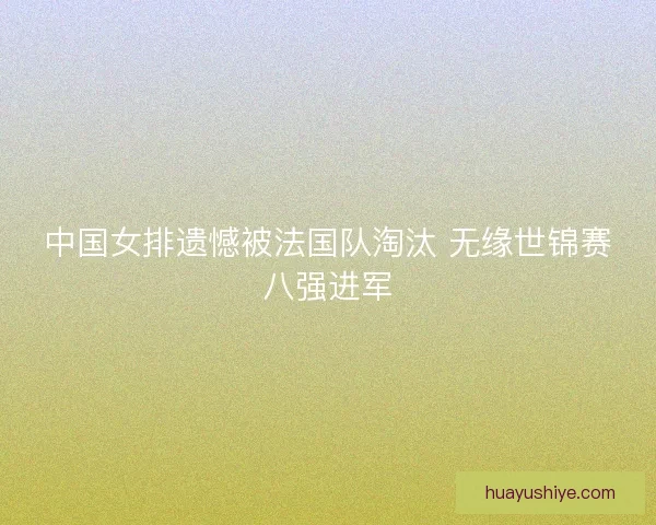 中国女排遗憾被法国队淘汰 无缘世锦赛八强进军